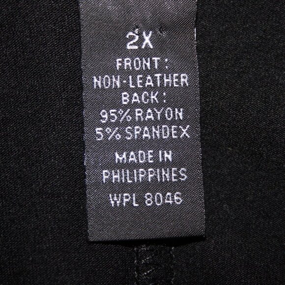 INC Top $80 Sz 2X Deep Black Faux Leather Rayon Spandex Top - Picture 8 of 12